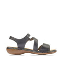Rieker Ladies 659C7-00 Black Sandal