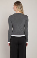 Room 34/Dex Ladies Charcoal Heather Layered Look LS Top