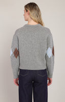 Room 34/Dex Ladies Medium Grey Mix Argyle Sweater