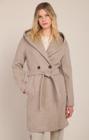 Room 34/Dex Ladies Stone Belted Hooded Coat
