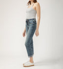 Silver Jeans Ladies Indigo Beau Boyfriend Fit High Rise Slim Leg Jeans