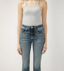 Silver Jeans Ladies Indigo Beau Boyfriend Fit High Rise Slim Leg Jeans