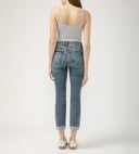 Silver Jeans Ladies Indigo Beau Boyfriend Fit High Rise Slim Leg Jeans