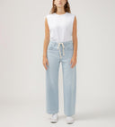 Silver Jeans Ladies Indigo Be Easy High Rise Slouchy Fit Straight Leg Drawstring Pant