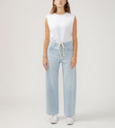 Silver Jeans Ladies Indigo Be Easy High Rise Slouchy Fit Straight Leg Drawstring Pant