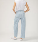 Silver Jeans Ladies Indigo Be Easy High Rise Slouchy Fit Straight Leg Drawstring Pant