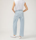 Silver Jeans Ladies Indigo Be Easy High Rise Slouchy Fit Straight Leg Drawstring Pant