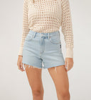 Silver Jeans Ladies Indigo Sure Thing High Rise Slim Fit Short