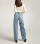 Silver Jeans Ladies Indigo V Front High Rise Wide Leg Jeans