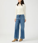 Silver Jeans Ladies Indigo Vintage Ankle High Rise 90s Fit Wide Leg Jean