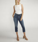 Silver Jeans Ladies Indigo Avery Curvy Fit High Rise Capri