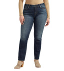 Silver Jeans Ladies Indigo Suki Mid Rise Straight Jeans