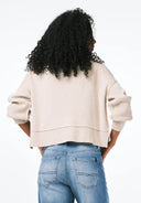 Buffalo Ladies Oatmeal Seema Dropped Sleeve Loose Fit Cropped Sweater