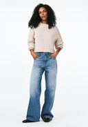 Buffalo Ladies Oatmeal Seema Dropped Sleeve Loose Fit Cropped Sweater