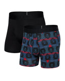 Saxx Mens Grizzly Stripe/Black Droptemp Cooling Cotton 2PK Boxer Brief