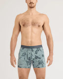 Saxx Men's Droptemp Cooling Cotton Boxer Brief w/Fly Off The Boards Silver Pine