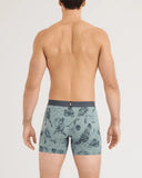 Saxx Men's Droptemp Cooling Cotton Boxer Brief w/Fly Off The Boards Silver Pine