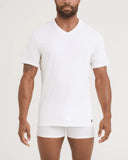 Saxx Men's Droptemp Dry Cotton V-Neck 2Pack White Tshirt