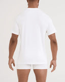Saxx Men's Droptemp Dry Cotton V-Neck 2Pack White Tshirt