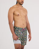 Saxx Men's Oh Buoy 2In1 Amate Garden Black 7" Volley Short