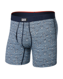 Saxx Men's Vibe Xtra Soft 6" Anchor Stripe Blue Boxer Brief w/Fly