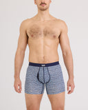 Saxx Men's Vibe Xtra Soft 6" Anchor Stripe Blue Boxer Brief w/Fly