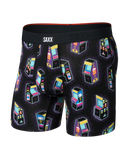 Saxx Men's Vibe Xtra Soft 6" Beercade Black Boxer Brief w/Fly