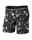 Saxx Men's Vibe Xtra Soft 6" Bun Appetit Black Boxer Brief w/Fly