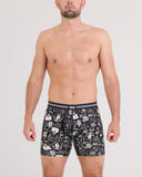 Saxx Men's Vibe Xtra Soft 6" Bun Appetit Black Boxer Brief w/Fly
