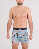 Saxx Men's Vibe Xtra Soft 6" Sup Dogs Ashley Blue Boxer Brief w/Fly