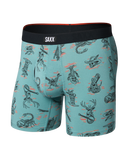 Saxx Men's Vibe Xtra Soft 6"  Western Weird Washed Teal Boxer Brief w/Fly