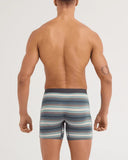 Saxx Men's Vibe Xtra Soft Comfort Boxer Brief w/Fly Baja Stripe Dark Sage