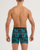 Saxx Men's Vibe Xtra Soft Comfort Boxer Brief w/Fly Bison Bling Seascape