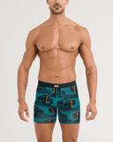 Saxx Men's Vibe Xtra Soft Comfort Boxer Brief w/Fly Bison Bling Seascape