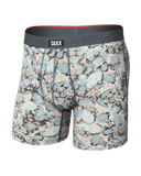 Saxx Men's Vibe Xtra Soft Comfort Boxer Brief w/Fly Marble Camo Clay Blue