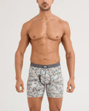 Saxx Men's Vibe Xtra Soft Comfort Boxer Brief w/Fly Marble Camo Clay Blue