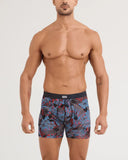 Saxx Men's Vibe Xtra Soft Comfort Boxer Brief w/Fly Night Garden Red Hot