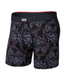 Saxx Men's Vibe Xtra Soft Comfort Boxer Brief w/Fly Skull Brocade Black