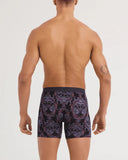 Saxx Men's Vibe Xtra Soft Comfort Boxer Brief w/Fly Skull Brocade Black