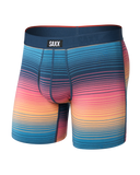 Saxx Men's Vibe Xtra Soft Comfort Hazy Stripe Sunset 6" Boxer Brief w/Fly