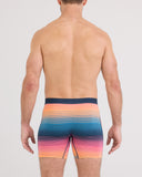 Saxx Men's Vibe Xtra Soft Comfort Hazy Stripe Sunset 6" Boxer Brief w/Fly