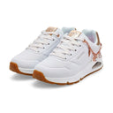 Skechers Girls Uno Gen 1 - She's Charming White/Rose Gold Shoe