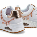 Skechers Girls Uno Gen 1 - She's Charming White/Rose Gold Shoe
