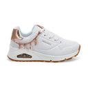 Skechers Girls Uno Gen 1 - She's Charming White/Rose Gold Shoe