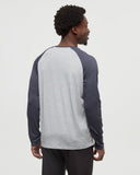 Ten Tree Men's Harbour Grey Heather/Midnight Blue Heather Baker Longsleeve Henley