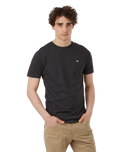 Ten Tree Mens Meteorite Black Heather Embroidered Ten Tshirt