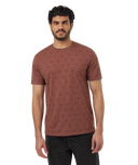 Ten Tree Mens Mesa Red Heather/Midnight Blue Bike Around Print Tshirt