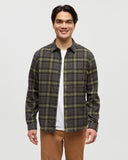 Ten Tree Men's Forest Flannel Deep Olive/Arbutus Plaid Longsleeve Shirt