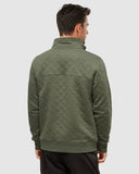 Ten Tree Men's Begbie Deep Olive Heather Full Zip Sweater