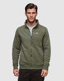 Ten Tree Men's Begbie Deep Olive Heather Full Zip Sweater